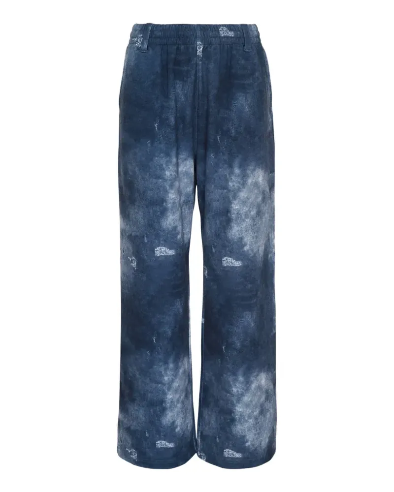 WE 11 DONE faded-effect distressed trousers - Blau Blau