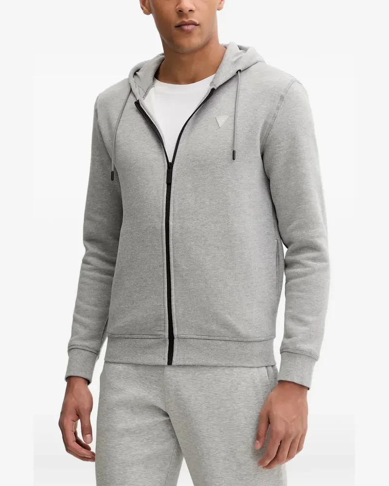 Guess Kapuzenjacke mit Logo-Schild - Grau Grau