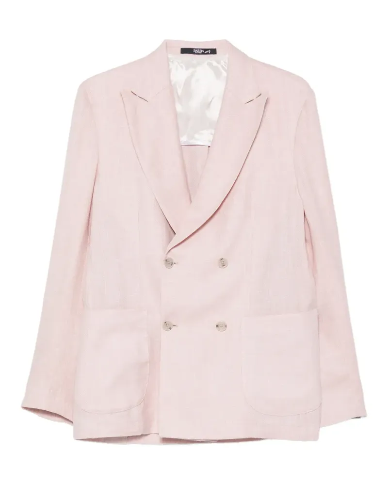 BARBA Easy double-breasted peak-lapel blazer - Rosa Rosa