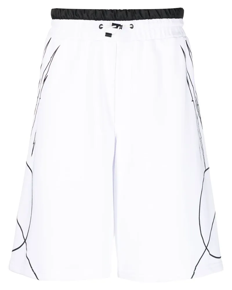 Philipp Plein Scratch Shorts mit elastischem Bund - Weiß Weiß