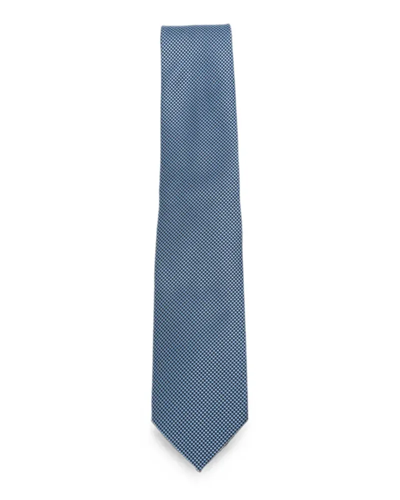 Tom Ford Krawatte mit Hahnentrittmuster - Blau Blau
