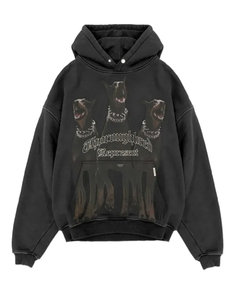 REPRESENT Thoroughbred graphic-print hoodie - Grau Grau