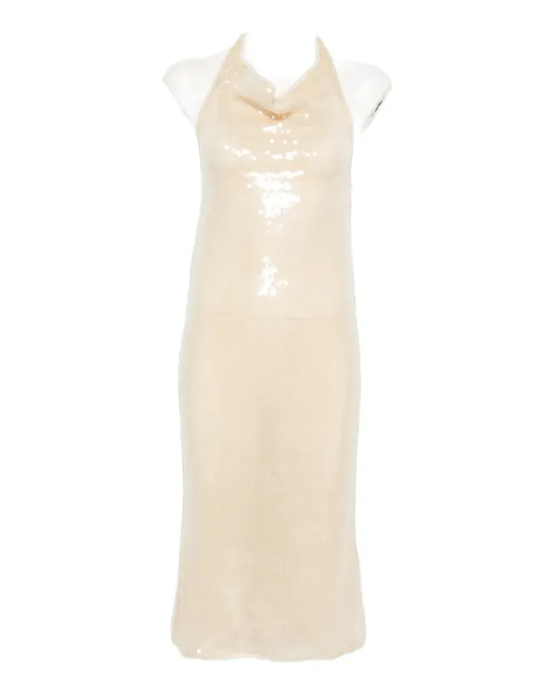 Oséree halterneck midi dress - Nude Nude