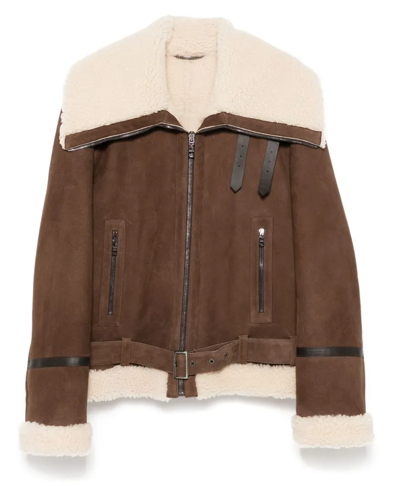 Dolce & Gabbana Jacke mit Shearling-Besatz - Braun Braun