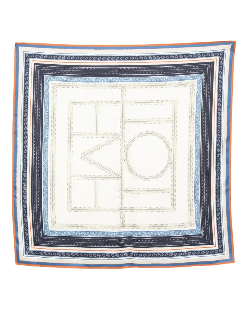 Totême geometric-print scarf - Nude Nude