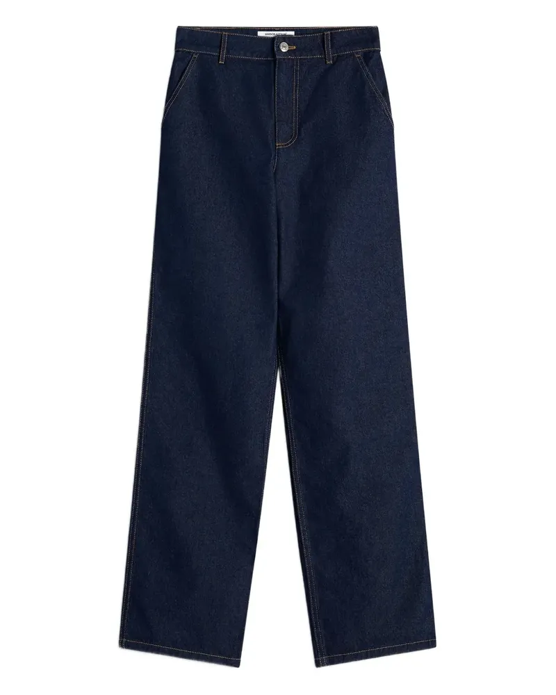 Kitsuné Jeans mit hohem Bund - Blau Blau