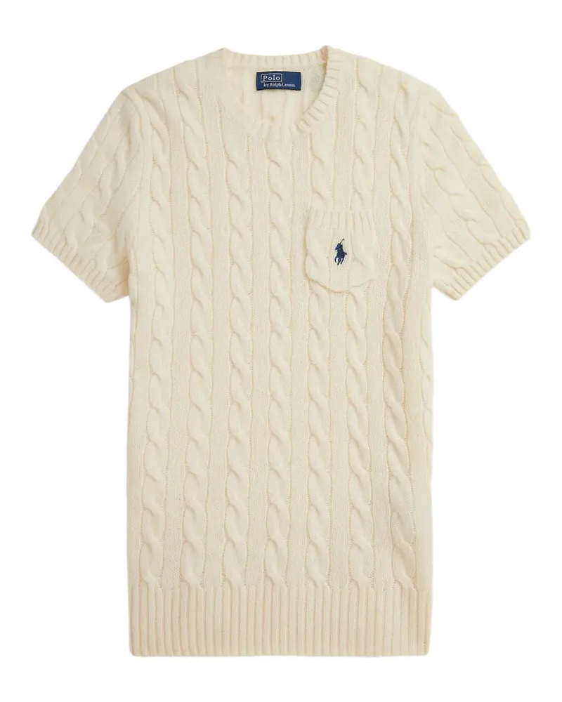 Ralph Lauren Kurzärmeliger Pullover mit Kaschmiranteil - Nude Nude