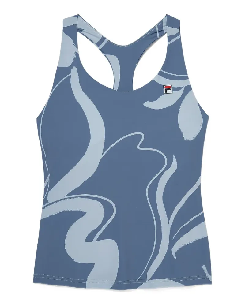 Fila Racerback-Top mit abstraktem Print - Blau Blau