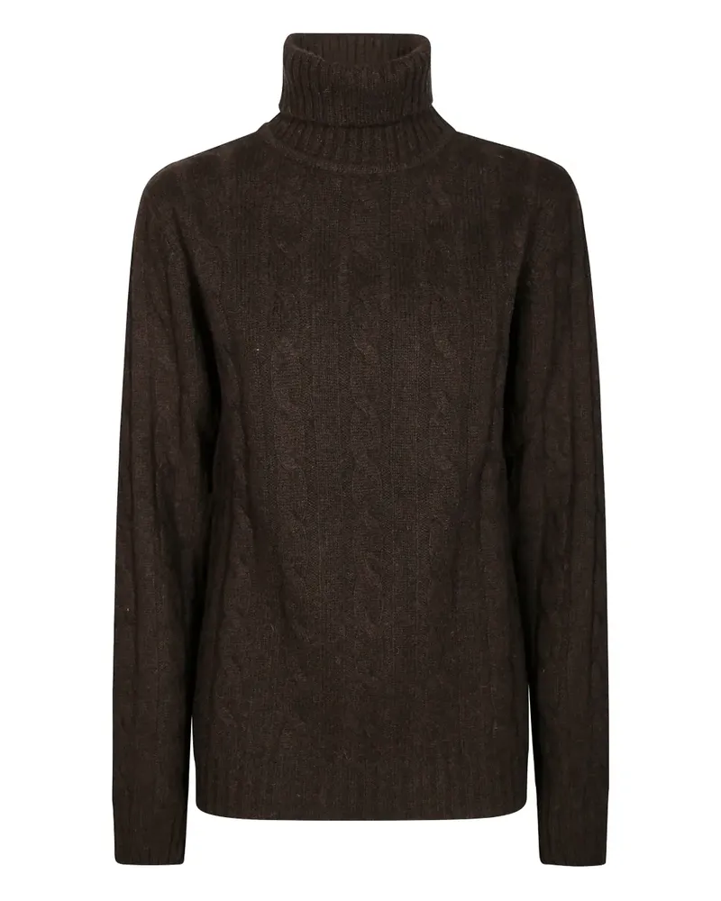 Daniele Fiesoli Rollkragenpullover mit Zopfmuster - Braun Braun