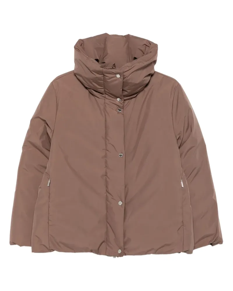 MOORER Geknöpfte Jacke mit Stehkragen - Braun Braun