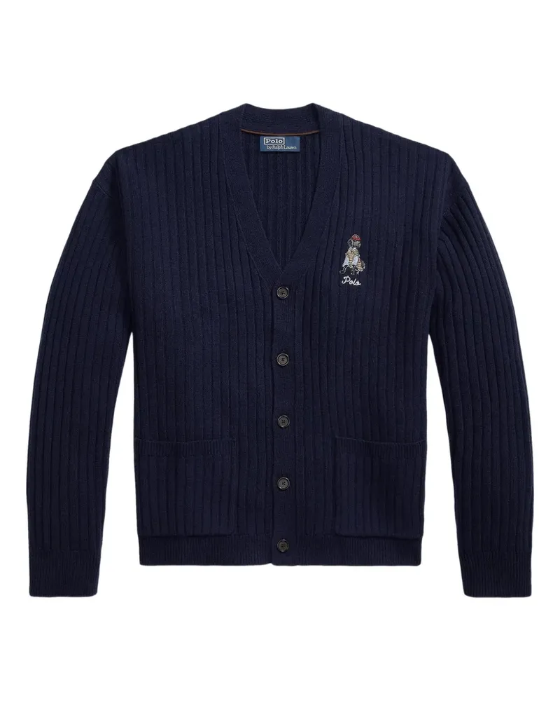 Ralph Lauren Gerippter Cardigan - Blau Blau