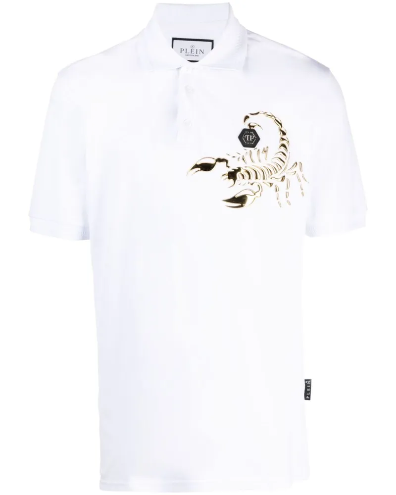 Philipp Plein Poloshirt mit Skorpion - Weiß Weiß