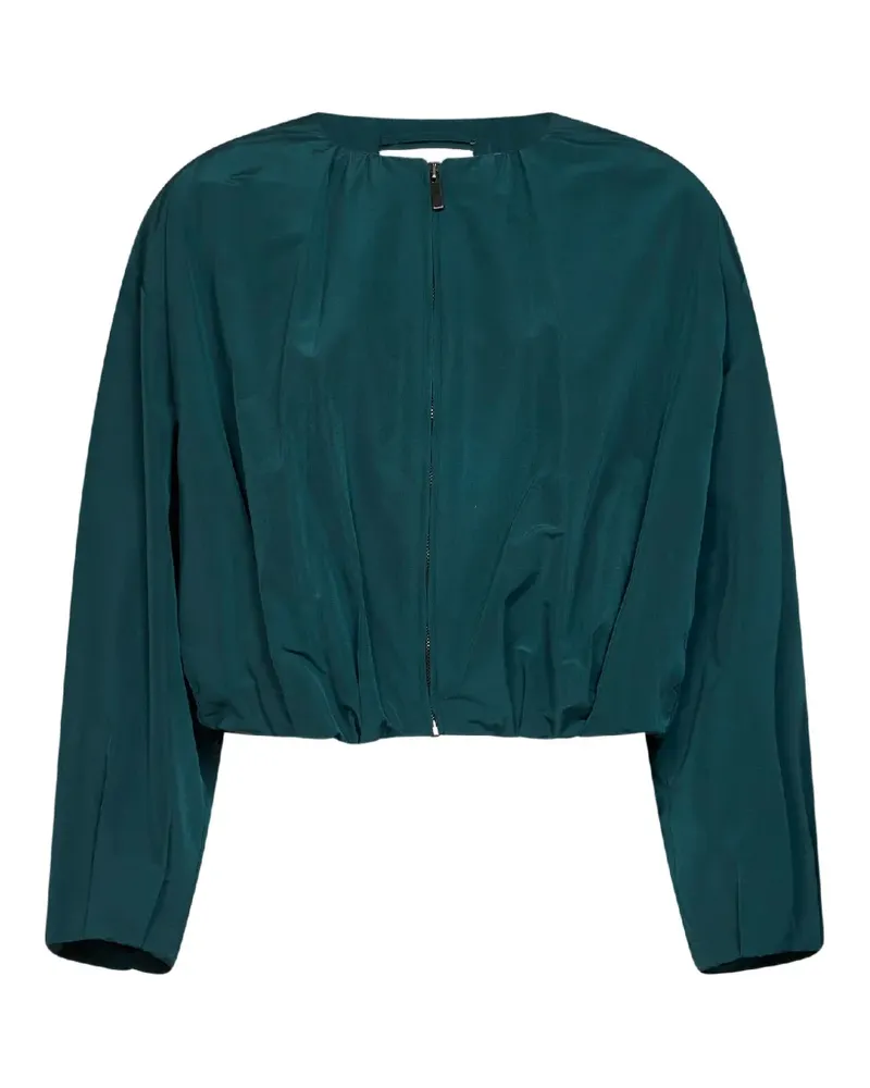 Max Mara gathered-hem zip-up jacket - Grün Grün