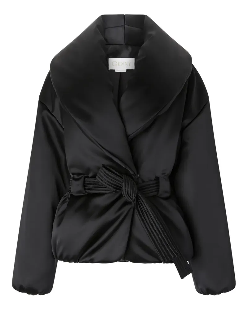 Genny Jacke mit plissierter Schleife - Schwarz Schwarz