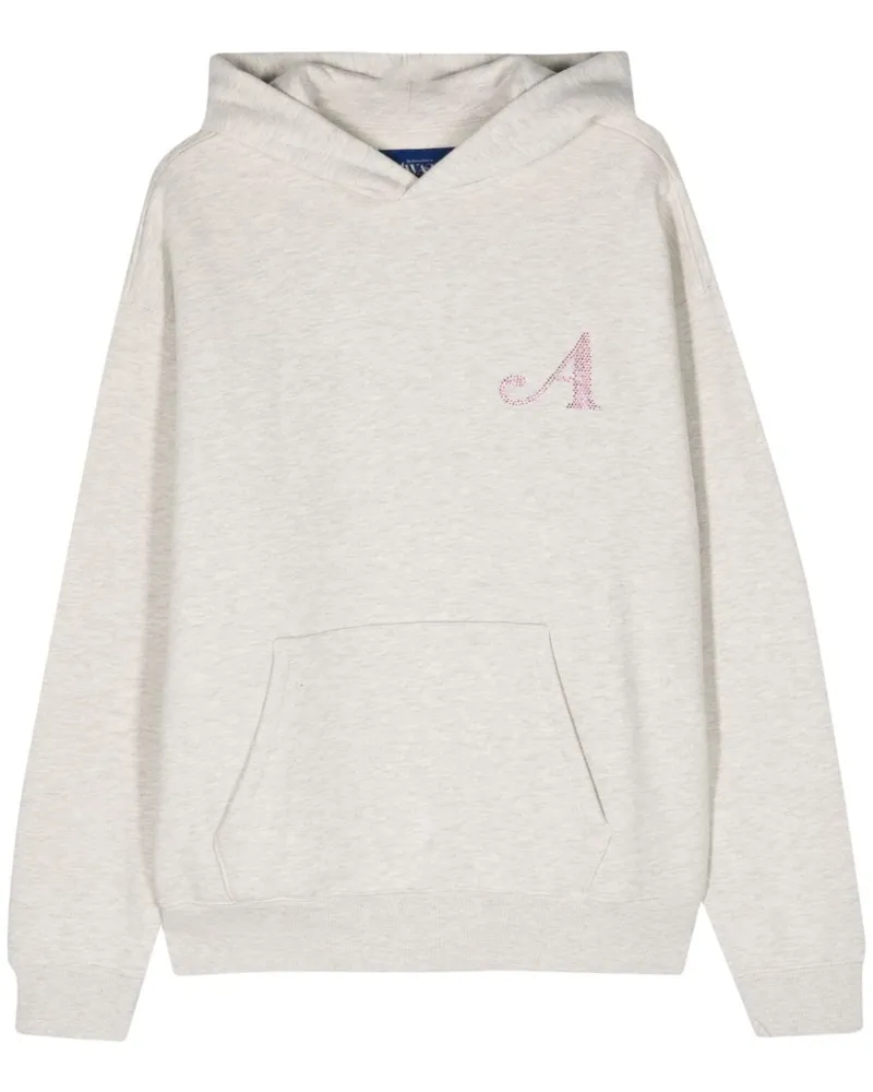 AWAKE NY Hoodie mit Strass Grau