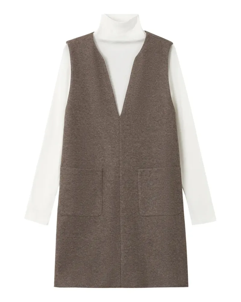 Tout a Coup V-neck patch-pocket mini dress - Braun Braun