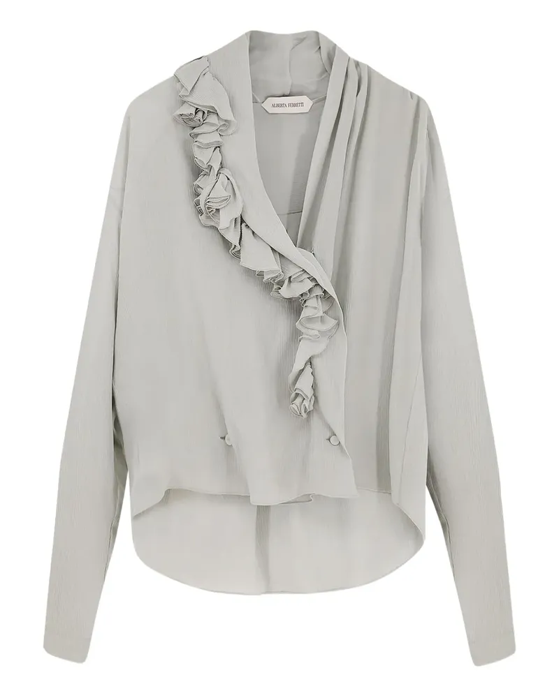 Alberta Ferretti ruffled crepe shirt - Grau Grau