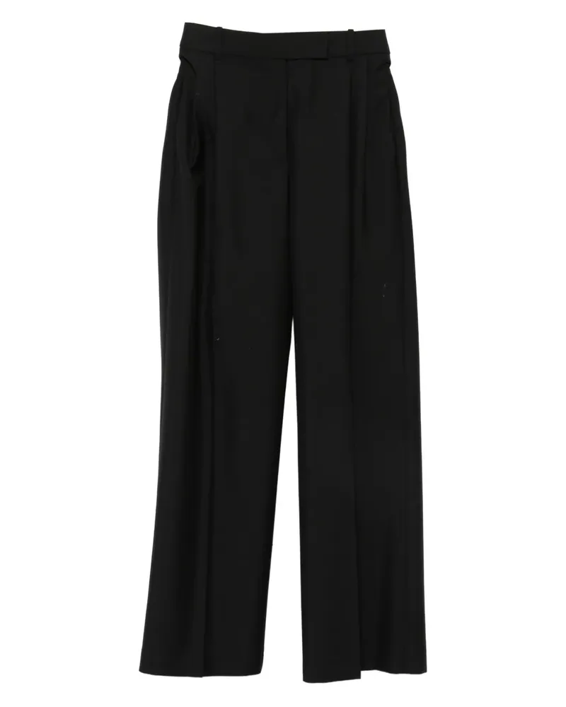 Róhe Bundfaltenhose im Layering-Look - Schwarz Schwarz