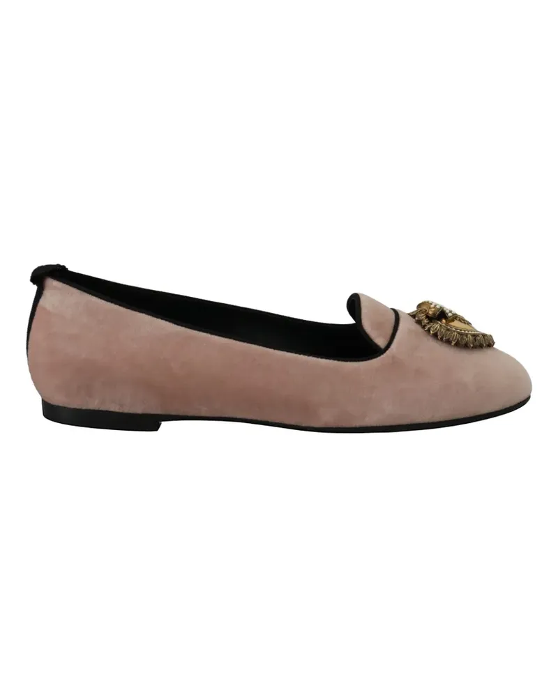 Dolce & Gabbana Verzierte Devotion Loafer aus Samt - Rosa Rosa