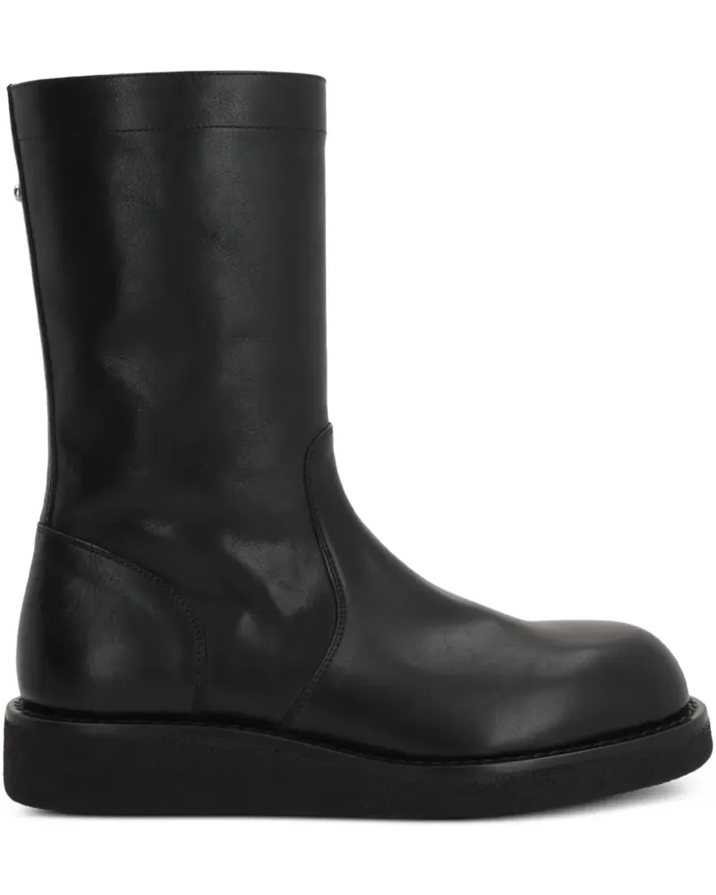 Ann Demeulemeester Runde Stiefel mit Reißverschluss - Schwarz Schwarz