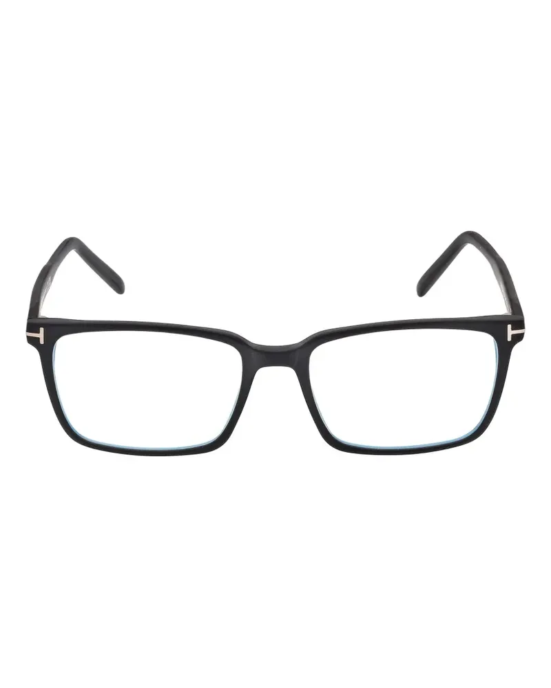 Tom Ford Eckige Optik mit blauem Block - Schwarz Schwarz
