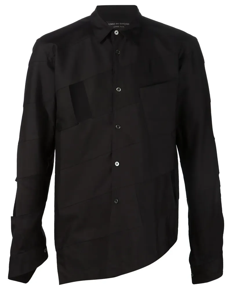 Comme des Garçons Hemd mit Cut-Outs und Einsätzen - Schwarz Schwarz