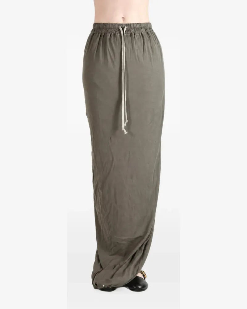 DRKSHDW by Rick Owens drawstring-waist rear-slit maxi skirt - Grau Grau
