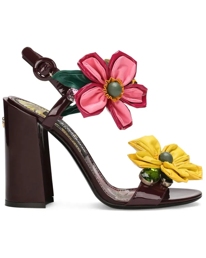 Dolce & Gabbana Sandalen mit Blumenapplikation - Rot Rot