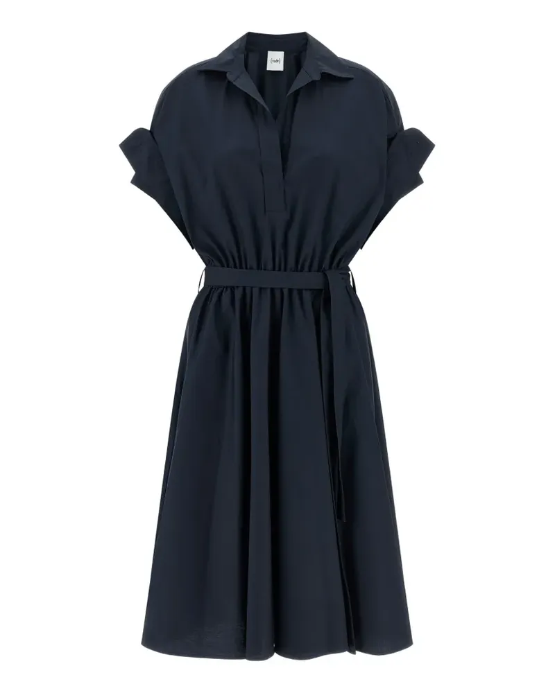 NUDE elasticated waist midi shirt dress - Blau Blau