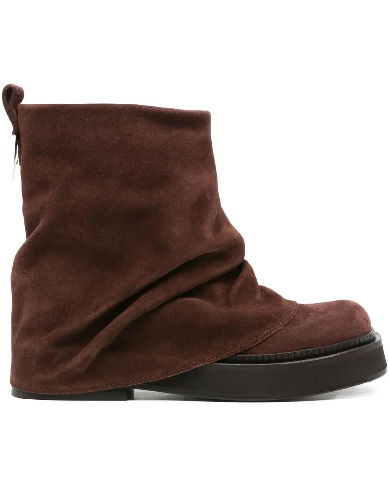 ATTICO Geschoppte Wildlederstiefel - Braun Braun
