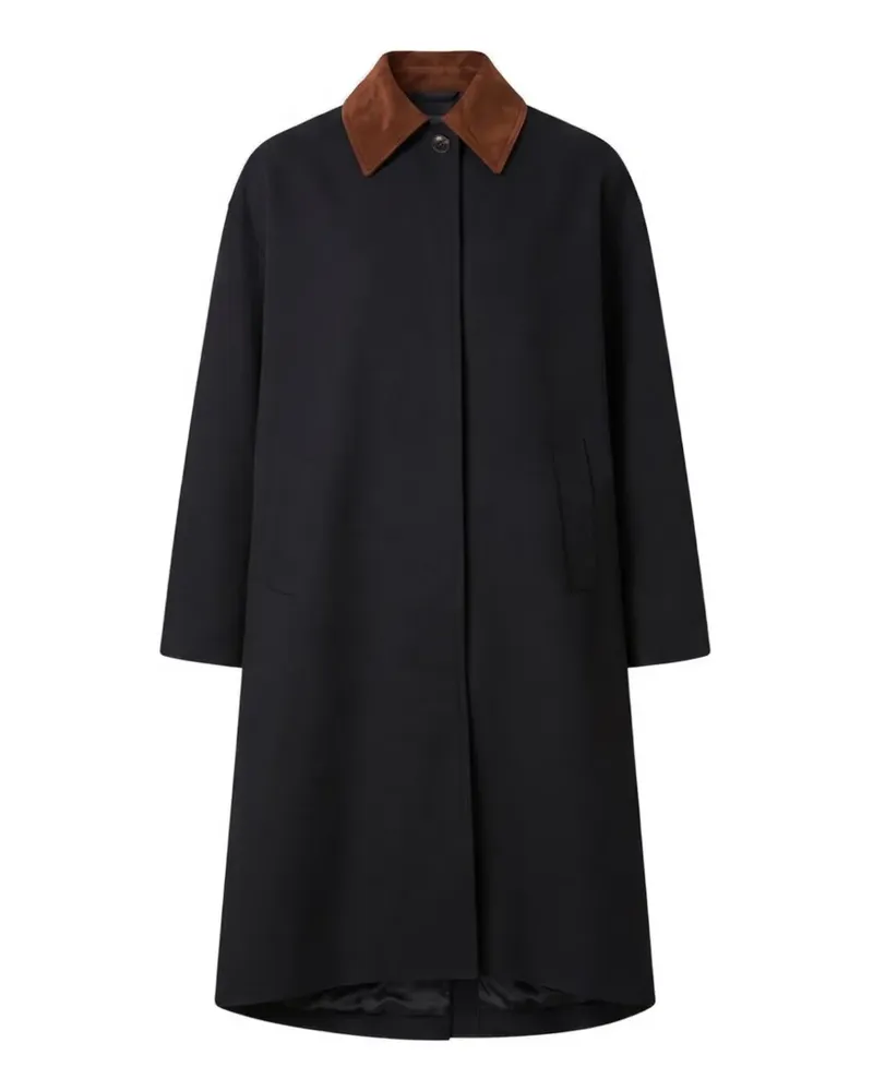 Róhe suede-collar coat - Blau Blau