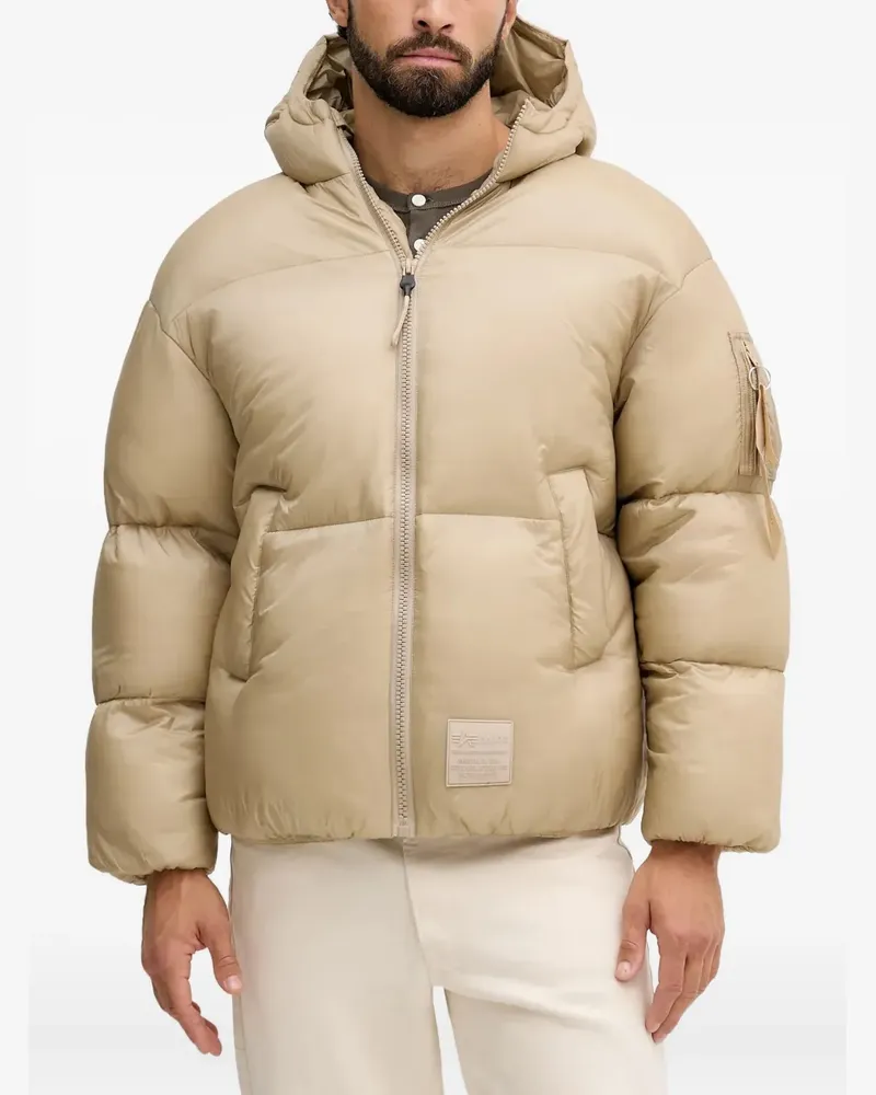 Alpha Industries Gesteppte Cloud Kapuzenjacke - Nude Nude