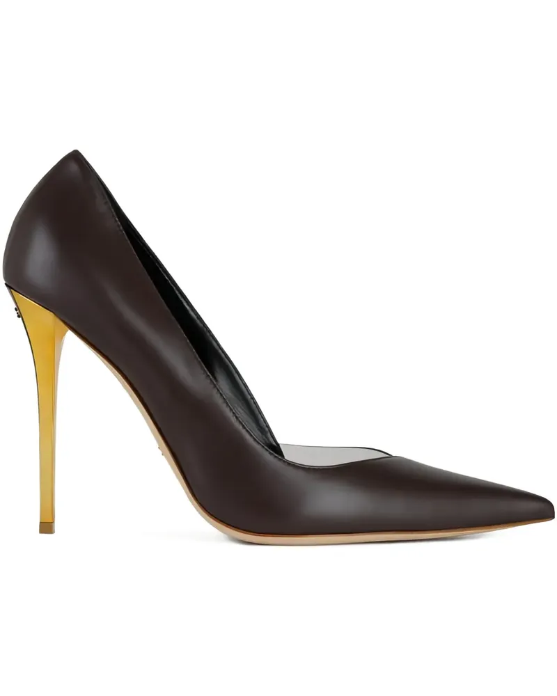 Elisabetta Franchi cut-out gold stiletto pumps - Braun Braun