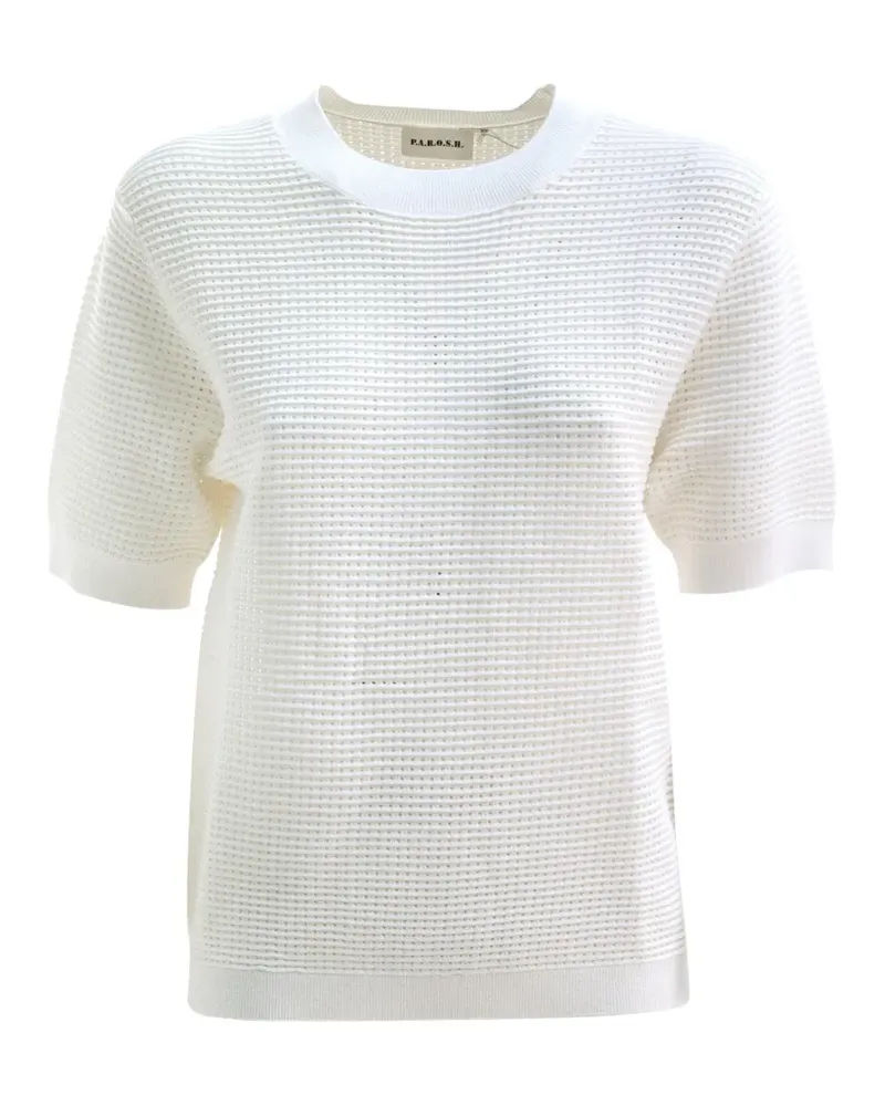 P.A.R.O.S.H. P.A.R.O H. T-Shirt mit Waffelstrick-Muster - Nude Nude