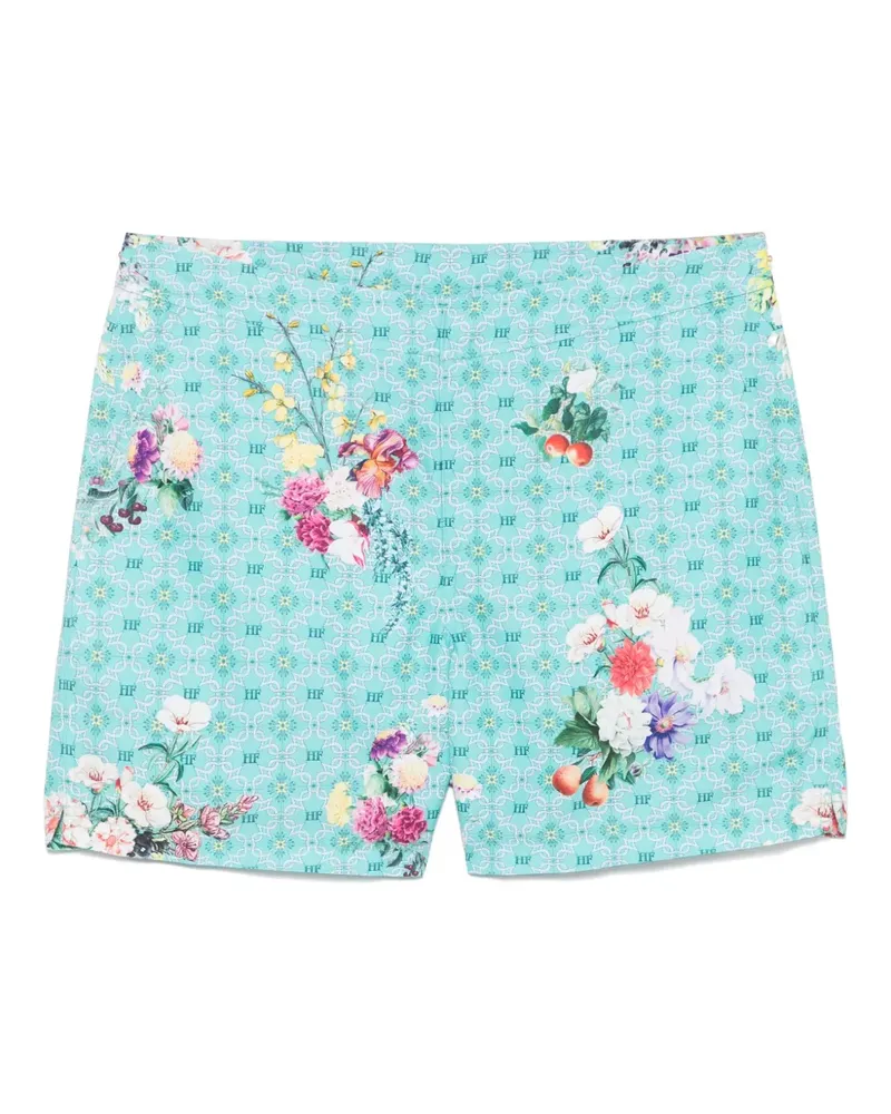 Camilla Badeshorts mit Gardens of Queluz-Print - Grün Grün