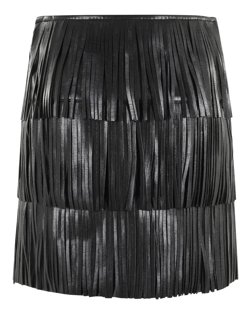 Isabelle Blanche leather fringe skirt - Schwarz Schwarz
