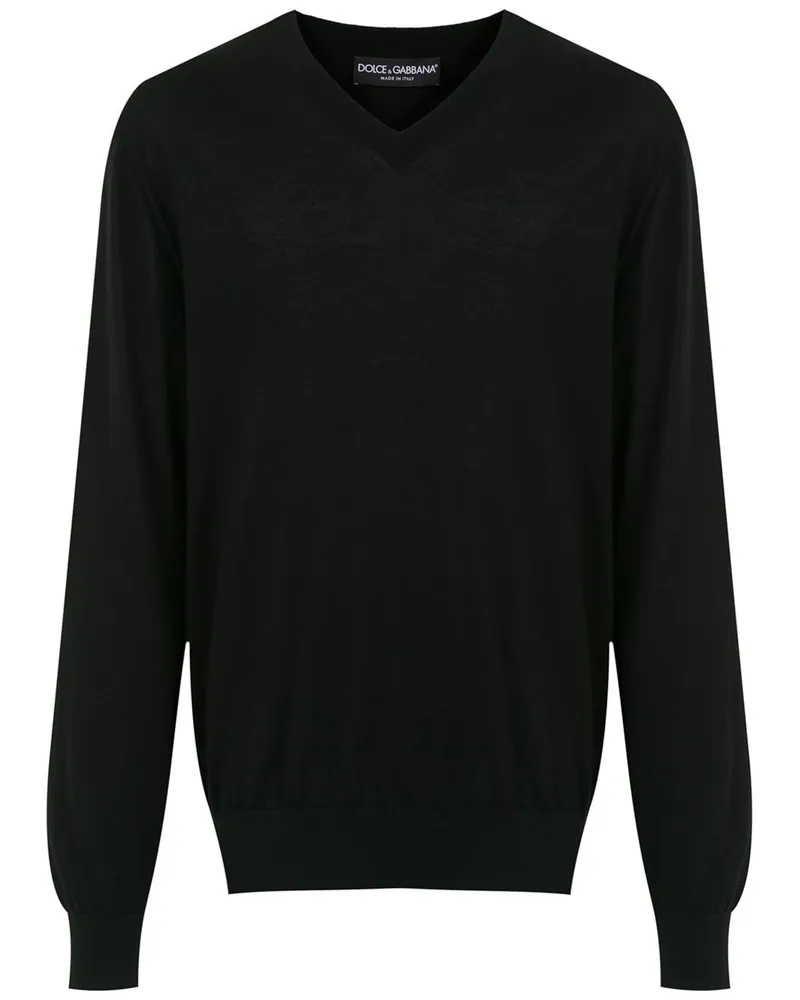 Dolce & Gabbana Kaschmirpullover mit V-Ausschnitt - Schwarz Schwarz