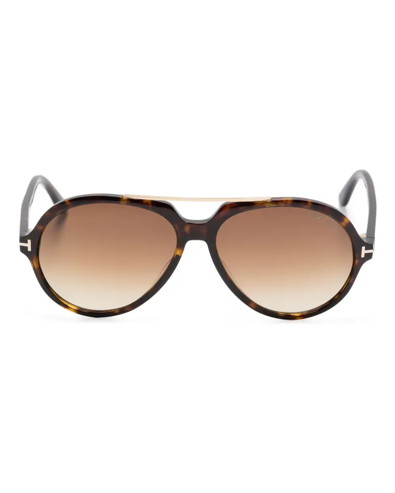 Tom Ford Sonnenbrille mit Oversized-Gestell - Braun Braun