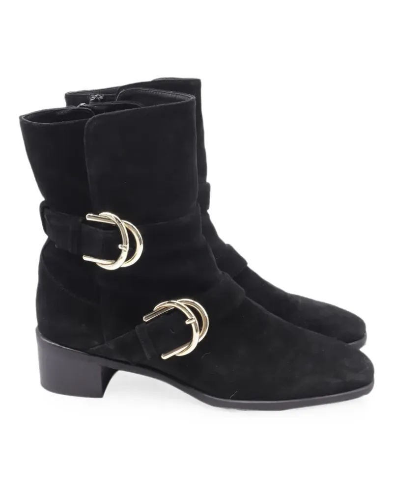 Stuart Weitzman 2010s Britain buckle ankle boots - Schwarz Schwarz