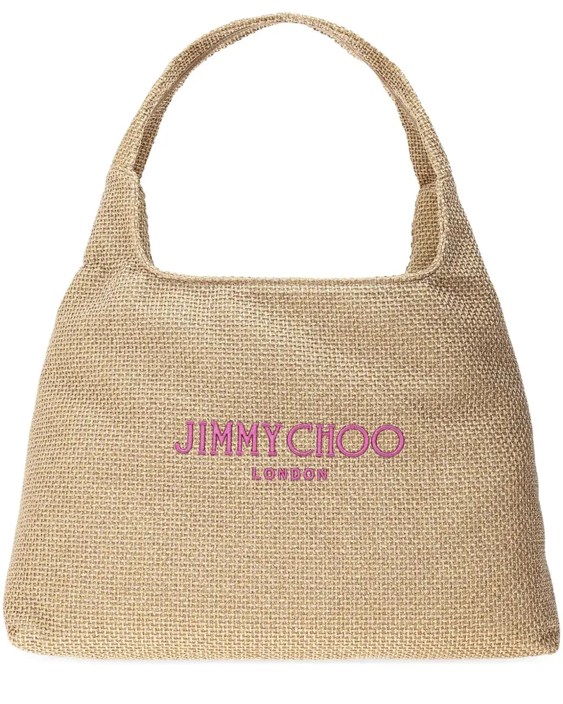 Jimmy Choo Große Beach Diamond Hobo Tote Bag - Nude Nude