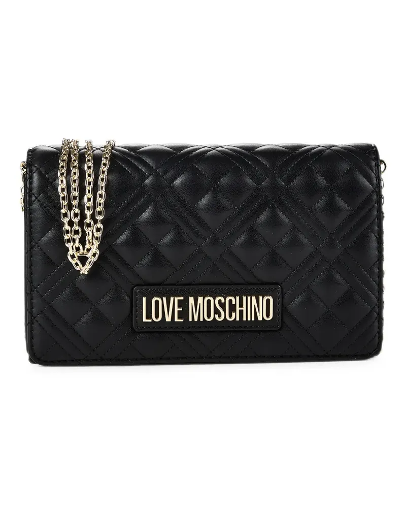 Moschino Gesteppte Schultertasche - Schwarz Schwarz