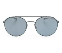 Runde Sonnenbrille mit Doppelsteg - Schwarz