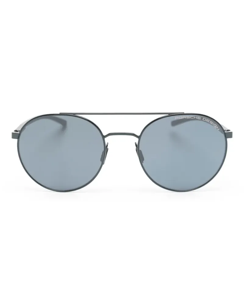 Porsche Design double-bridge round-frame sunglasses - Schwarz Schwarz