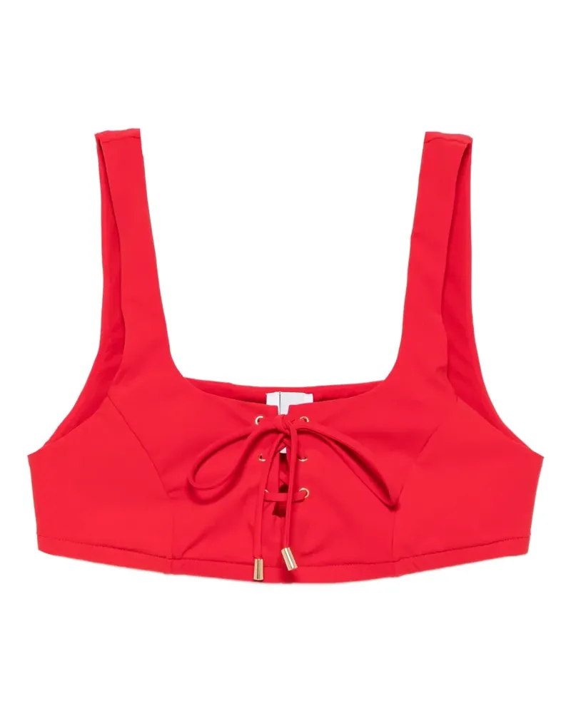 Moschino lace-up bikini top - Rot Rot