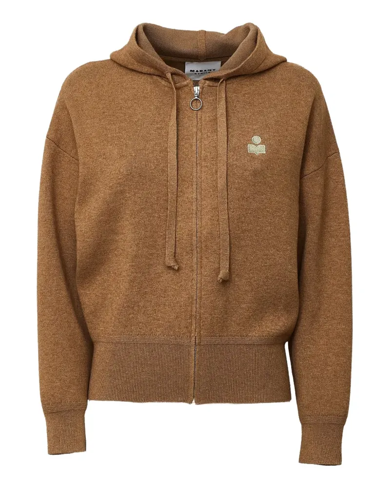 Isabel Marant Koby logo-embroidered hoodie - Braun Braun
