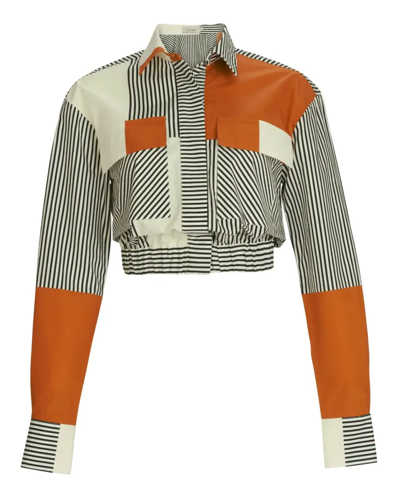 Silvia Tcherassi Soleil cotton cropped shirt - Nude Nude
