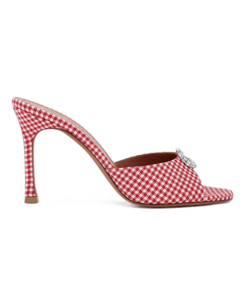 Amina Muaddi Mini Camelia Sandalen mit Vichy-Karo - Rot Rot