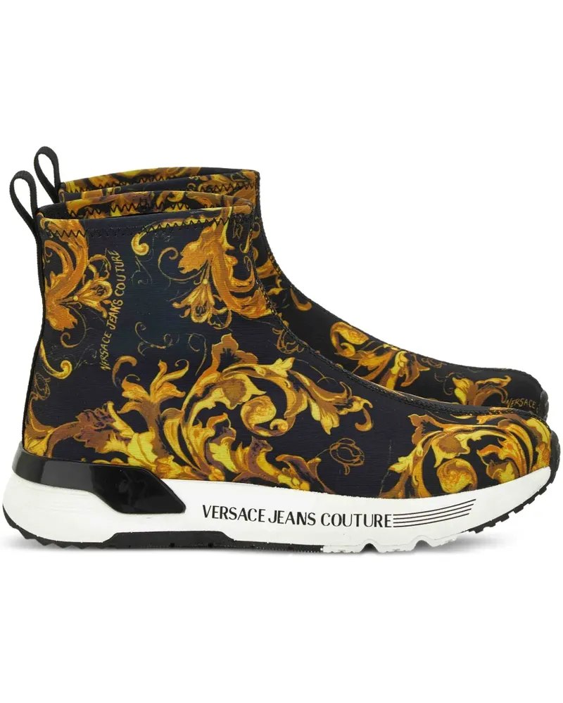 Versace Jeans Sneakers mit Barock-Print - C98 BLACK/GOLD C98