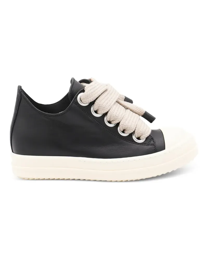 Rick Owens oversized-lace leather sneakers - Schwarz Schwarz
