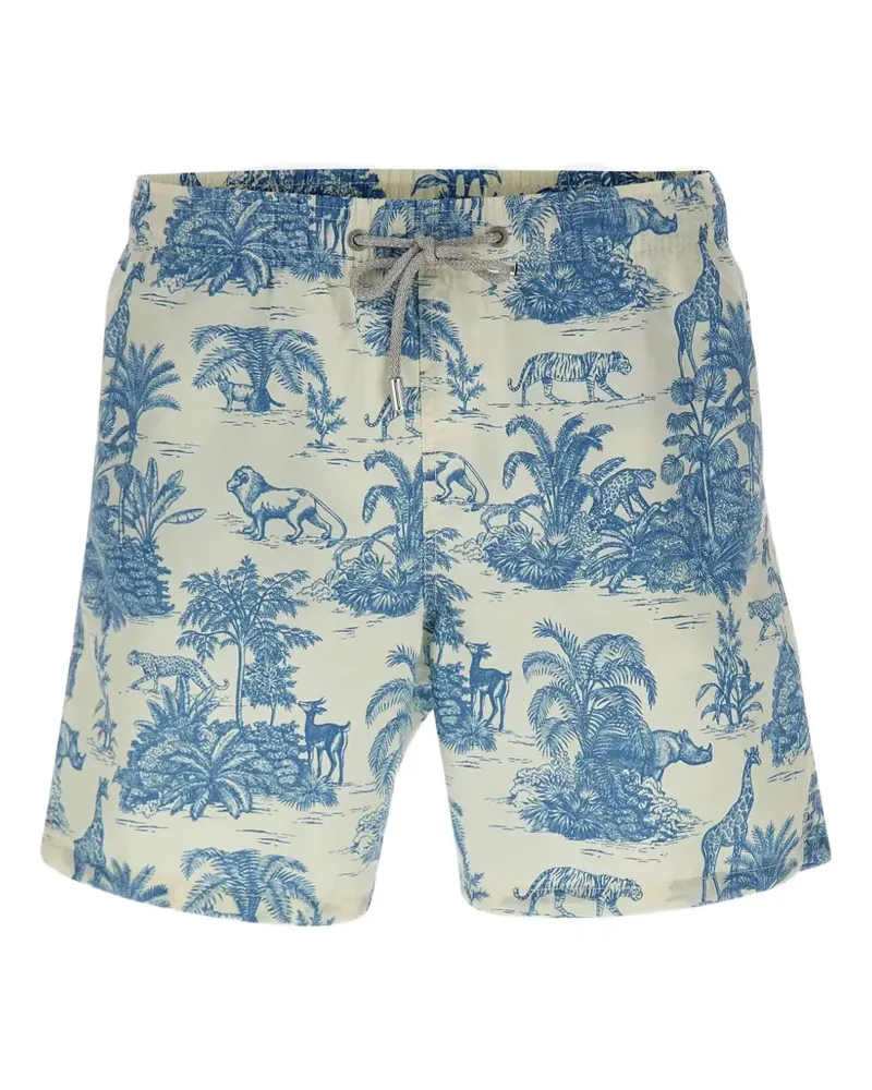 MC2 Saint Barth Safari Toile Badeshorts - Weiß Weiß